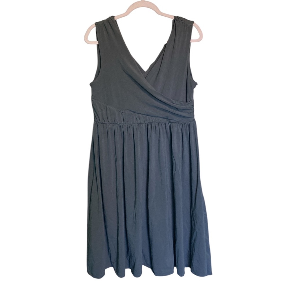 Garnet Hill Stretch Cotton V front/back Midi Swing Dress